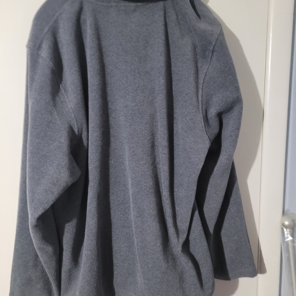 Old Navy Gray and Navy 1/4 Zip Fleece Pullover - Picture 2 of 2